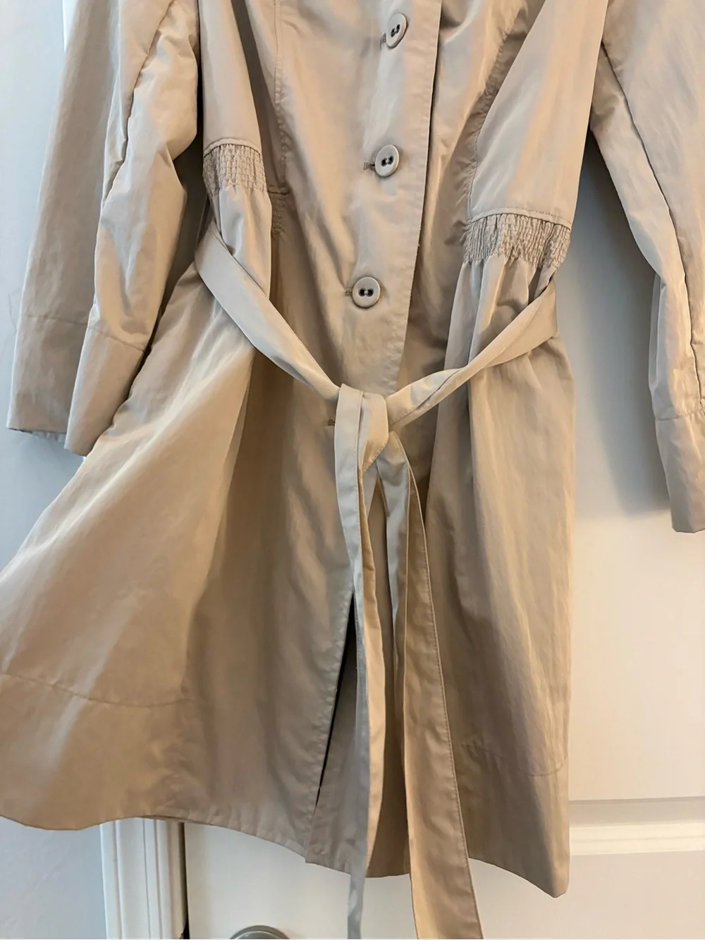 J. Jill Women’s Light Beige Tie-Waist Trench Coat
